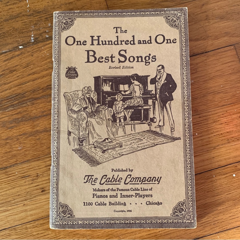 Vintage Music book The One Hundred And One Best Songs Revised 1926 Sheet